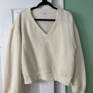 Women's Cream V-Neck Sweater